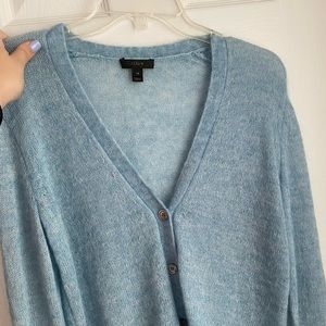 JCrew powder blue lambs wool cardigan